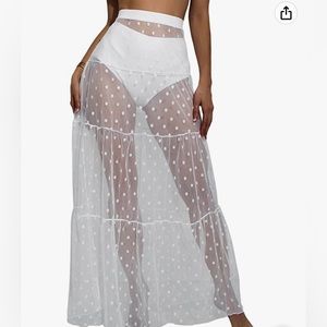 White swim cover up bride honeymoon